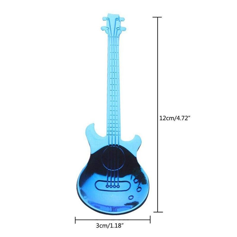 6 ks kávových čajových lyžičiek, gitarových lyžičiek, farebných dezertných lyžičiek z nehrdzavejúcej ocele, hudobných lyžičiek na demitasse, roztomilých kuchynských pomôcok na čaj.