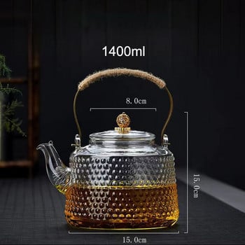 Висококачествен топлоустойчив стъклен комплект за чай Японски чайник Yixing Глинен чайник Чайник с филтър Кана за вода Чайник Керамична тенджера