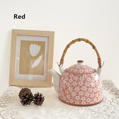 Cutelife Mielas mėlynų gėlių keramikinis kavos arbatos indas su rankena Karščiui atsparus Kinijos arbatos rinkinys Porcelianinis popietės arbatos puoduko rinkinys