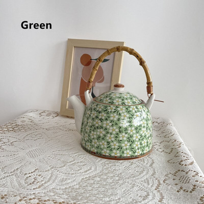 Cutelife Mielas mėlynų gėlių keramikinis kavos arbatos indas su rankena Karščiui atsparus Kinijos arbatos rinkinys Porcelianinis popietės arbatos puoduko rinkinys