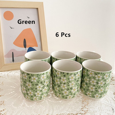 Cutelife Mielas mėlynų gėlių keramikinis kavos arbatos indas su rankena Karščiui atsparus Kinijos arbatos rinkinys Porcelianinis popietės arbatos puoduko rinkinys