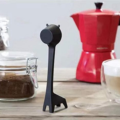 MLGB Giraffe Creative Coffee Spoon Симпатично кафе на зърна на прах Количествена лъжица Украсете вашия домашен офис Кухня Черен