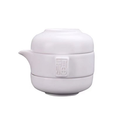 Set za putni čaj od bijelog porculana visoke kvalitete 1 čajnik 2 šalice za čaj Vanjske šalice za posuđe za čaj Puer šalice za čaj i set tanjurića Set šalica za kavu