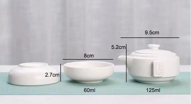 Set za putni čaj od bijelog porculana visoke kvalitete 1 čajnik 2 šalice za čaj Vanjske šalice za posuđe za čaj Puer šalice za čaj i set tanjurića Set šalica za kavu