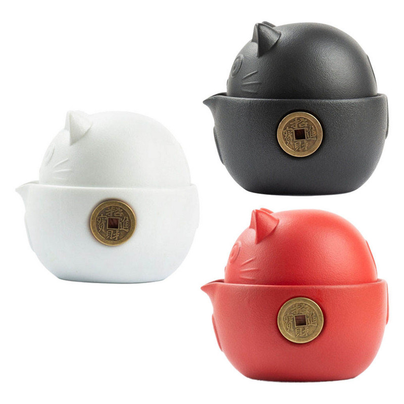 Mini kerámia teáskészlet utazótáskával Utazási teáskészlet Teáskanna teáscsészék kültéri használatra