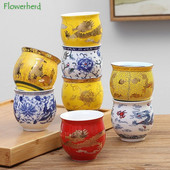 Čajová súprava, keramický porcelánový riad, čaj, káva, šálka na Yerba Maté, riad, sada šálok na čaj Kung Fu, dvojvrstvová izolácia, pohár na vodu