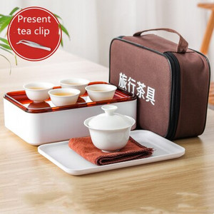 Kineski keramički set za čaj Putni Kung Fu čajni porculanski prijenosni bijeli pribor za čaj Gaiwan šalica Čajnik Posude Ceremonija čaja