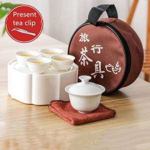 Kineski keramički set za čaj Putni Kung Fu čajni porculanski prijenosni bijeli pribor za čaj Gaiwan šalica Čajnik Posude Ceremonija čaja