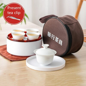 Kineski keramički set za čaj Putni Kung Fu čajni porculanski prijenosni bijeli pribor za čaj Gaiwan šalica Čajnik Posude Ceremonija čaja