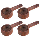 4 bucăți din lemn de linguriță de cafea cu mâner linguriță de cafea lingură de măsură, pentru cafea măcinată boabe de lapte praf condimente