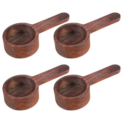 4 bucăți din lemn de linguriță de cafea cu mâner linguriță de cafea lingură de măsură, pentru cafea măcinată boabe de lapte praf condimente