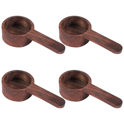 4 bucăți din lemn de linguriță de cafea cu mâner linguriță de cafea lingură de măsură, pentru cafea măcinată boabe de lapte praf condimente