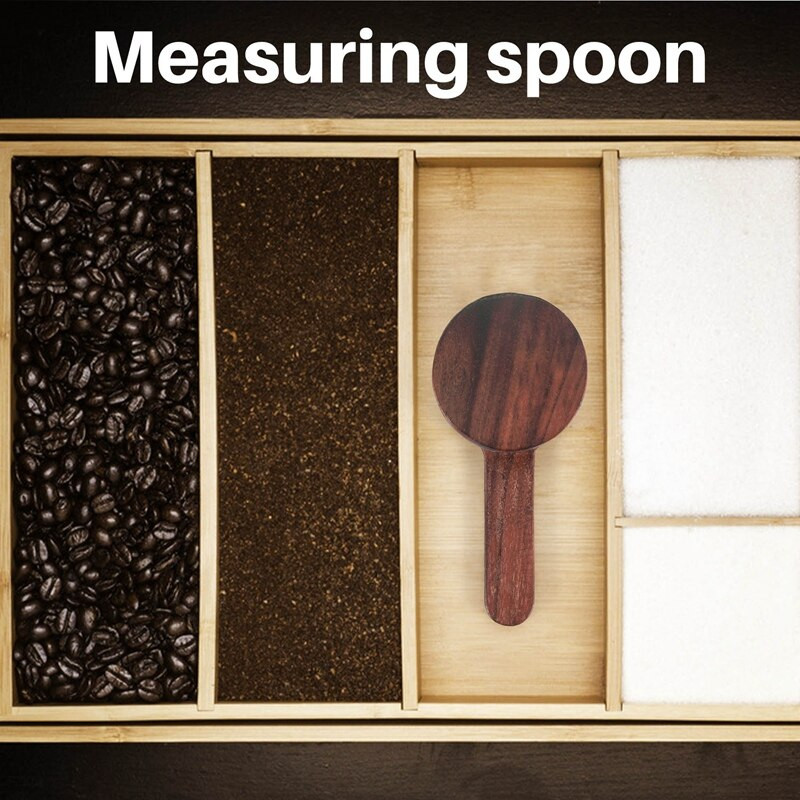 4 bucăți din lemn de linguriță de cafea cu mâner linguriță de cafea lingură de măsură, pentru cafea măcinată boabe de lapte praf condimente