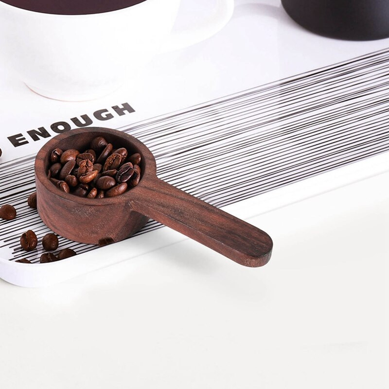 4 bucăți din lemn de linguriță de cafea cu mâner linguriță de cafea lingură de măsură, pentru cafea măcinată boabe de lapte praf condimente