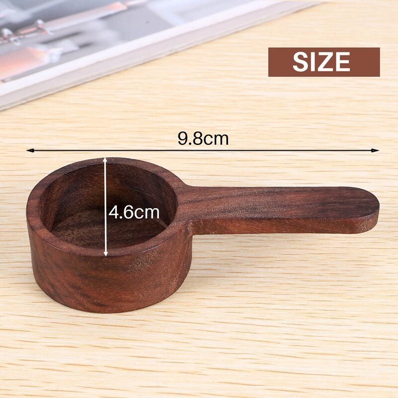 4 bucăți din lemn de linguriță de cafea cu mâner linguriță de cafea lingură de măsură, pentru cafea măcinată boabe de lapte praf condimente