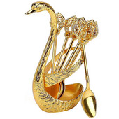 6vnt gulbės šakutės kavos šaukšto laikiklis tuščiaviduris namų dekoravimas vaisiai desertas svetainė virtuvė stalo reikmenys salotos