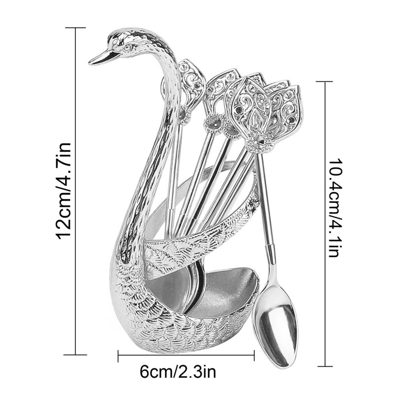 6vnt gulbės šakutės kavos šaukšto laikiklis tuščiaviduris namų dekoravimas vaisiai desertas svetainė virtuvė stalo reikmenys salotos