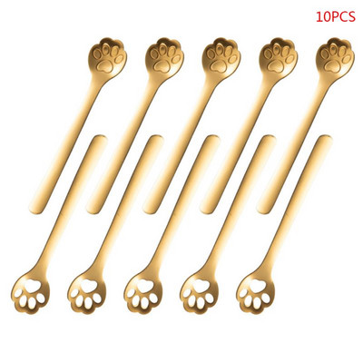 F63A 10 kom/set Slatka šapa, kandža, žličica za kavu od nehrđajućeg čelika, šuplja žličica za miješanje, kuhinjsko posuđe za desert