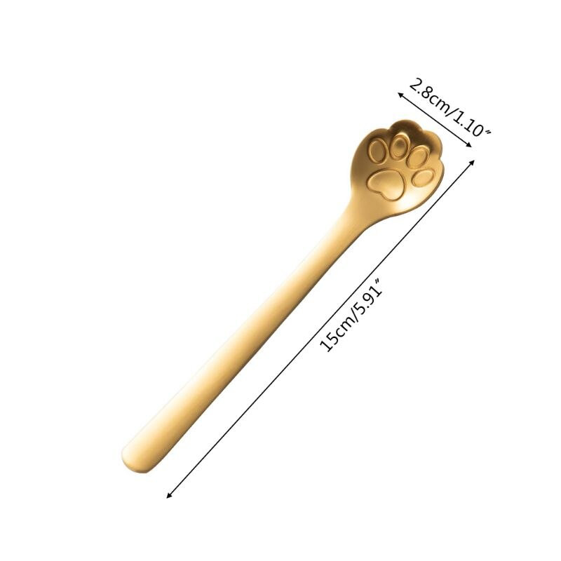 F63A 10 kom/set Slatka šapa, kandža, žličica za kavu od nehrđajućeg čelika, šuplja žličica za miješanje, kuhinjsko posuđe za desert
