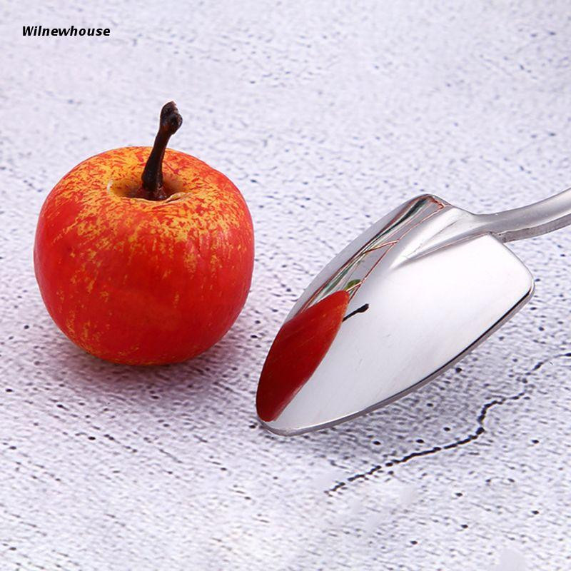 F63A 6/7 buc. Forma de lopata din otel inoxidabil cafea lingura de ceai inghetata desert cocktail amestecator amestecator vesela bucatarie