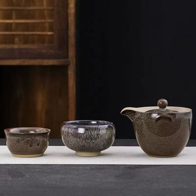 Set de ceai de călătorie din ceramică 1 ceainic 2 căni Set de căni de cafea Gaiwan Shu Puer ceainice pentru a fierbe apă ceainic ceainic cești și căni oală
