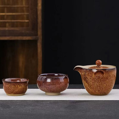 Set de ceai de călătorie din ceramică 1 ceainic 2 căni Set de căni de cafea Gaiwan Shu Puer ceainice pentru a fierbe apă ceainic ceainic cești și căni oală