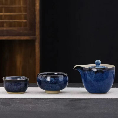 Set de ceai de călătorie din ceramică 1 ceainic 2 căni Set de căni de cafea Gaiwan Shu Puer ceainice pentru a fierbe apă ceainic ceainic cești și căni oală