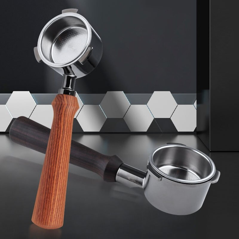 Aparat de cafea de 51 mm Filtru de cafea Coș cu mâner din lemn Design durabil, detașabil, convenabil de curățat