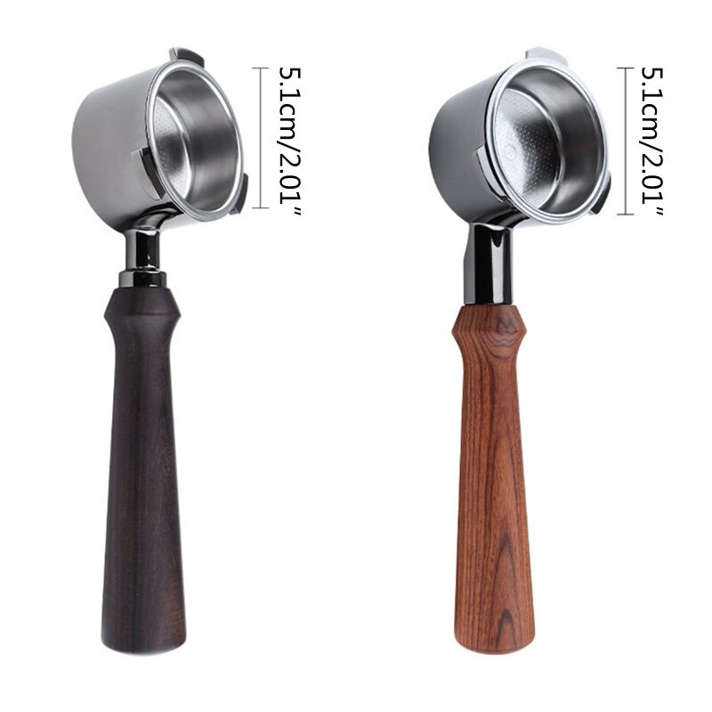 Aparat de cafea de 51 mm Filtru de cafea Coș cu mâner din lemn Design durabil, detașabil, convenabil de curățat