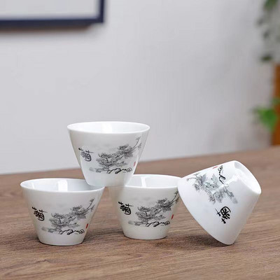 4 ks Kung Fu čajové šálky, keramická čajová súprava, príslušenstvo, šálky a hrnčeky, čajník Yixing, riad, samovar, kanvice Gaiwan Shu Puer, nálevník