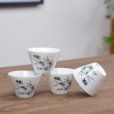 4 ks Kung Fu čajové šálky, keramická čajová súprava, príslušenstvo, šálky a hrnčeky, čajník Yixing, riad, samovar, kanvice Gaiwan Shu Puer, nálevník