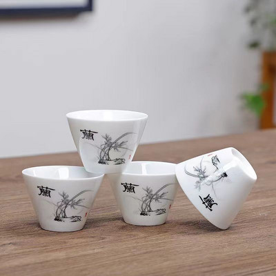 4 ks Kung Fu čajové šálky, keramická čajová súprava, príslušenstvo, šálky a hrnčeky, čajník Yixing, riad, samovar, kanvice Gaiwan Shu Puer, nálevník