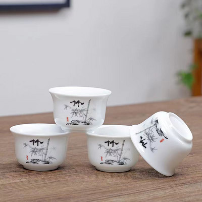 4 ks Kung Fu čajové šálky, keramická čajová súprava, príslušenstvo, šálky a hrnčeky, čajník Yixing, riad, samovar, kanvice Gaiwan Shu Puer, nálevník