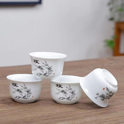 4 ks Kung Fu čajové šálky, keramická čajová súprava, príslušenstvo, šálky a hrnčeky, čajník Yixing, riad, samovar, kanvice Gaiwan Shu Puer, nálevník