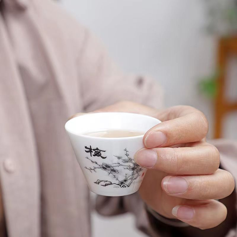 4 ks Kung Fu čajové šálky, keramická čajová súprava, príslušenstvo, šálky a hrnčeky, čajník Yixing, riad, samovar, kanvice Gaiwan Shu Puer, nálevník