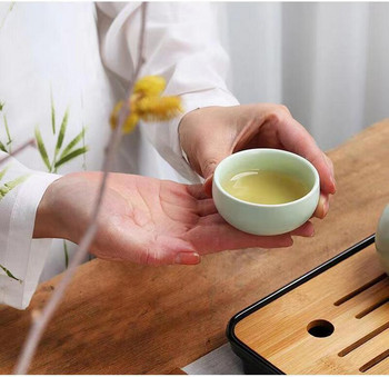 Creative Kung Fu Travel Tea Set Включва 1 тенджера и 2 чаши Shu Puer Teaware Самовар Керамична чаша Чайник Чаша Yixing Kettle Чаша