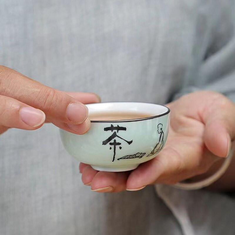 Sada čajových šálok Kung Fu, čajová súprava z hrubej keramiky, šálka čaju Celadon, čajová kanvica Yixing, keramické šálky a hrnčeky, čajový riad Gaiwan, kanvice Samovar