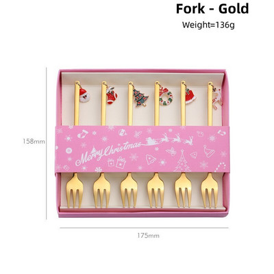 Žlica od nehrđajućeg čelika 304, božićno posuđe za desert, žlica, dječja poklon kutija za kavu, europski stil