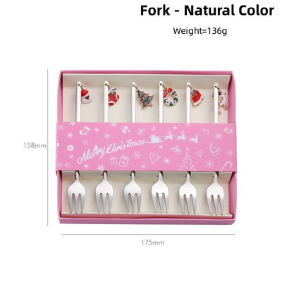 Žlica od nehrđajućeg čelika 304, božićno posuđe za desert, žlica, dječja poklon kutija za kavu, europski stil