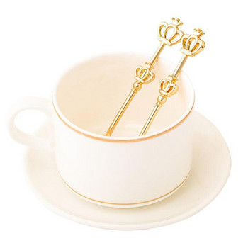Лъжици за кафе от цинкова сплав Crown Cake Spoons Подарък за Baby Shower Baby Full Moon подарък Crown Coffee Spoon 2 бр./лот