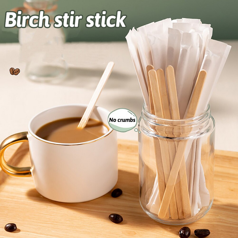 1000/500 kom Bar Kafić Kućna upotreba Mješalica za kavu Vruća hladna konzumacija Jednokratna drvena miješalica za piće Biorazgradivo posuđe