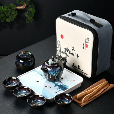 Čínska cestovná čajová súprava Kung Fu, keramická glazúrovaná kanvica na čaj, šálka Gaiwan, porcelánová čajová súprava, kanvice, súpravy čajového riadu, riad na nápoje, čajový obrad