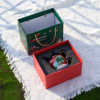 Коледни шарки Порцеланови персонални комплекти за чай Керамичен преносим сервиз за чай с чайник Сервиз за чаша за чай Чинийка за подарък 1 поръчка