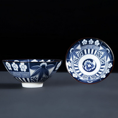 1 ks retro modrobiele porcelánové kornútkové šálky na čaj, ručne maľované keramické misky na čaj, cestovné šálky, sady čajových šálok