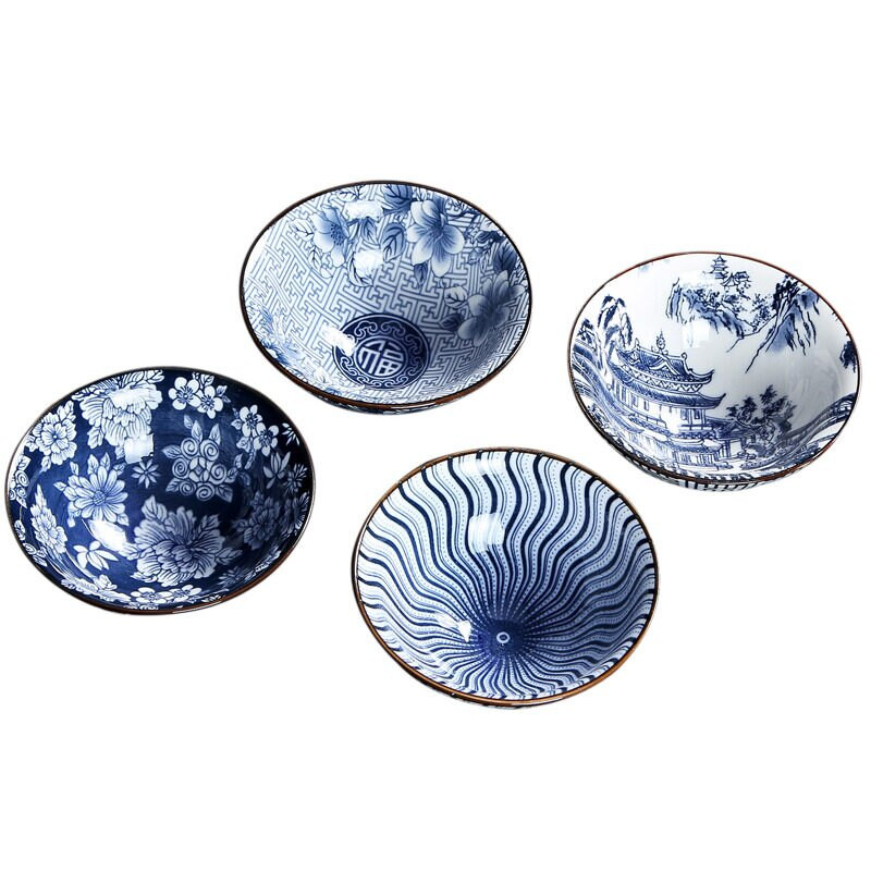 1 ks retro modrobiele porcelánové kornútkové šálky na čaj, ručne maľované keramické misky na čaj, cestovné šálky, sady čajových šálok