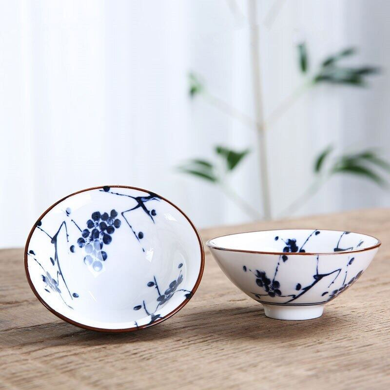 1 ks retro modrobiele porcelánové kornútkové šálky na čaj, ručne maľované keramické misky na čaj, cestovné šálky, sady čajových šálok