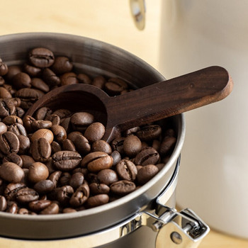 Ξύλινη σέσουλα καφέ Μεζούρα μαύρη καρυδιά Κουτάλα κουζίνας μεζούρα για ζάχαρη μπαχαρικών σε σκόνη Αξεσουάρ καφέ