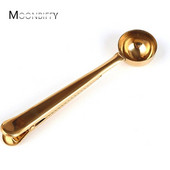 Rozsdamentes acél kávéskanál tömítő klip Konyha Arany Tartozékok Címzett Cafe Expresso Cucharilla Dekoráció