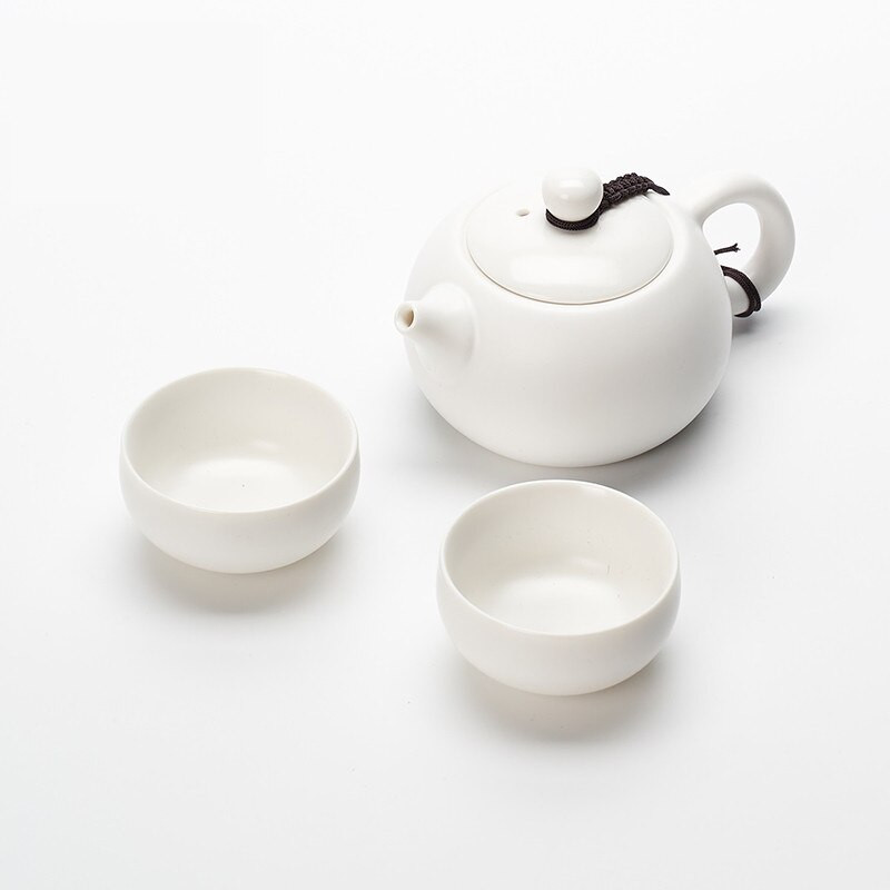 Kínai Kung Fu teáskészlet teáskészlet egy edény és két csésze Kerámia kis teáskanna teáscsésze készlet Otthoni porcelán hordozható utazási könnyű vízforraló