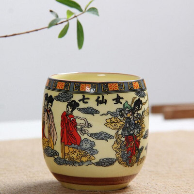 4 ks/sada modrobielych porcelánových čajových šálok 130 ml s klasickým kvetinovým vzorom, kuchynský riad na pitie